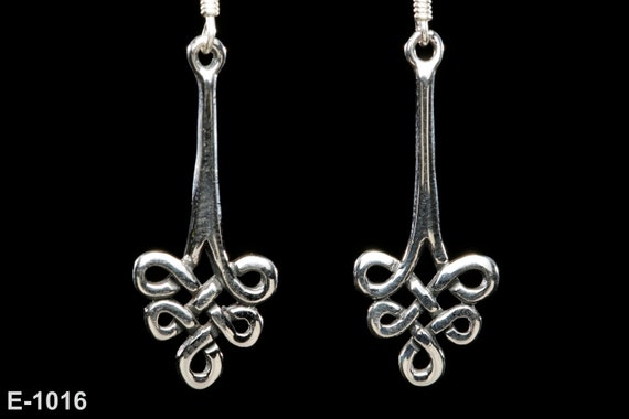 Viking Celtic Knot Drop Earrings| Sterling Silver| Celtic Jewellery| Celtic Knot| Scottish Jewellery| Scotland| Edinburgh| Handmade