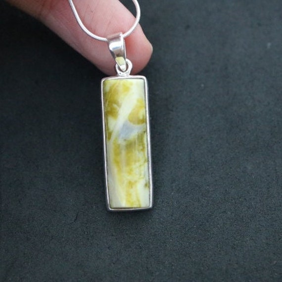 Iona Marble| Scottish Green Marble Pendant | 925 Sterling Silver