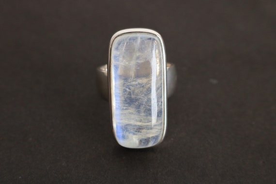 Rainbow Moonstone Ring 925 Sterling Silver Size US 8 | UK Q  - we will adjust any size free of cost
