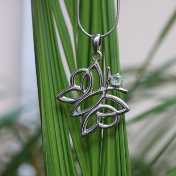 Butterfly Rainbow Moonstone Pendant | 925 Sterling Silver