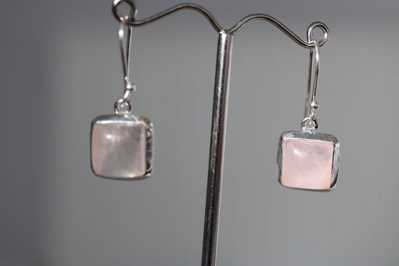 Rose Quartz  Earrings | 925 Sterling Silver