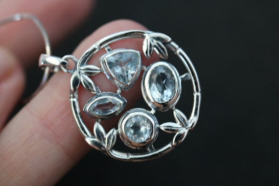 Blue Topaz Pendant  | 925 Sterling Silver