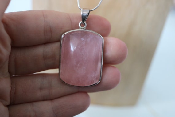 Rose Quartz Pendant | 925 Sterling Silver