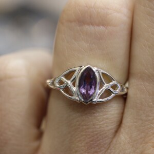 Amethyst Celtic Design Ring | 925 Sterling Silver