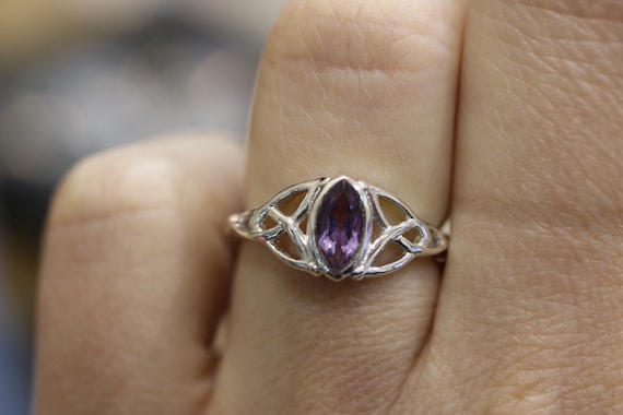 Amethyst Celtic Design Ring | 925 Sterling Silver
