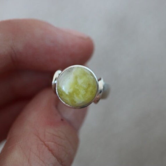 Iona Marble | Scottish Green Marble Ring | 925 Sterling Silver