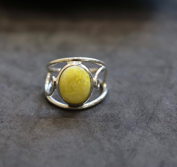 Iona Marble | Scottish Green Marble Ring | 925 Sterling Silver
