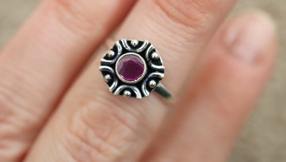 Pink Tourmaline Adjustable Ring | 925 Sterling Silver