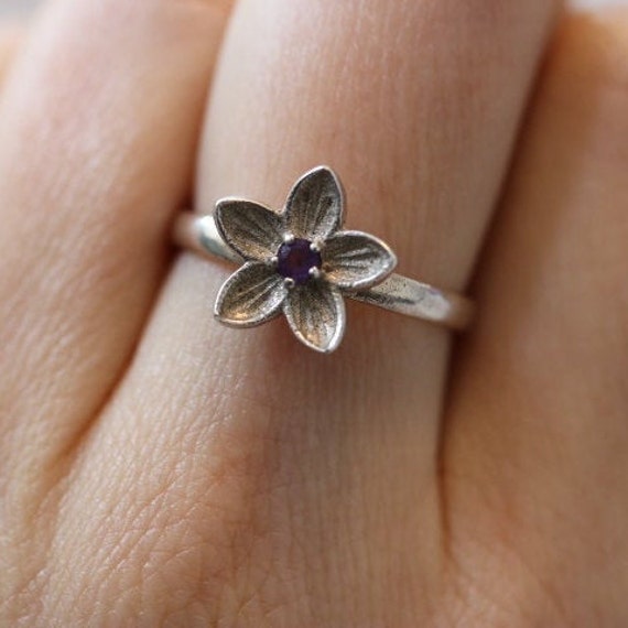 Amethyst Flower Design Ring | 925 Sterling Silver