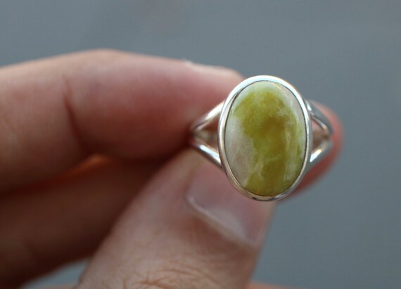 Iona Marble | Scottish Green Marble Ring | 925 Sterling Silver