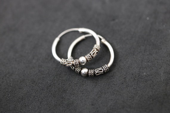 925 Silver Hoop Earrings - 2cm diameter