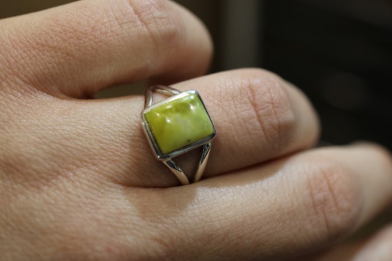 Iona Marble | Scottish Green Marble Ring | 925 Sterling Silver