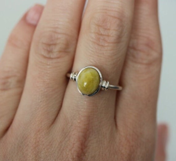 Iona Marble | Scottish Green Marble Ring | 925 Sterling Silver