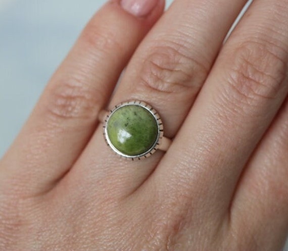 Iona Marble | Scottish Green Marble Ring | 925 Sterling Silver