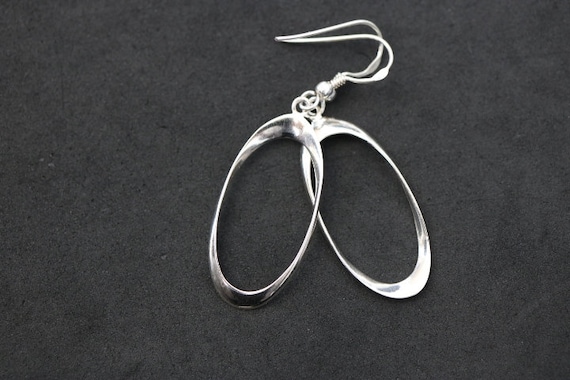 Oval Drop Earrings 925 Sterling Silver