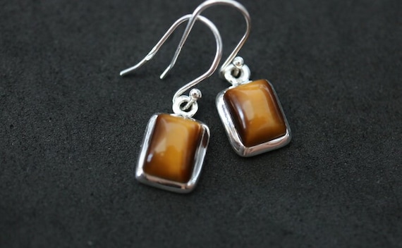 Tiger's Eye Earrings | 925 Sterling Silver