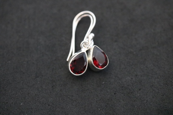Garnet Earrings | 925 Sterling Silver