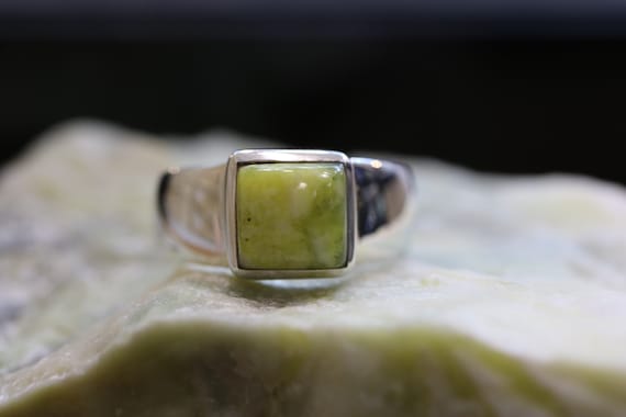 Iona Marble | Scottish Green Marble Ring | 925 Sterling Silver