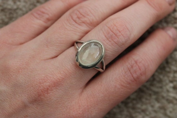 925 Silver Ring with Prehnite