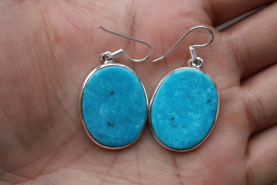Blue Howlite Earrings | 925 Sterling Silver
