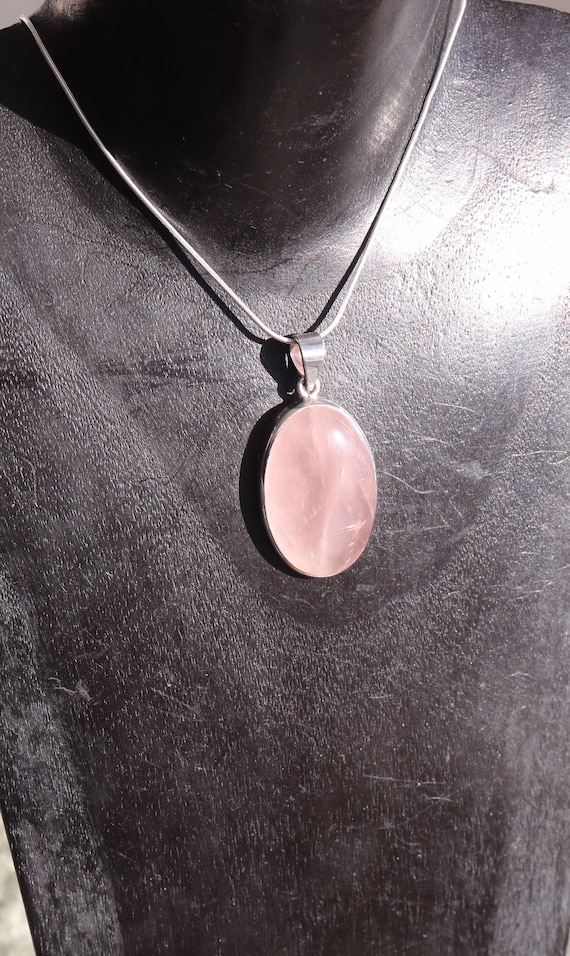 Rose Quartz Pendant | 925 Sterling Silver