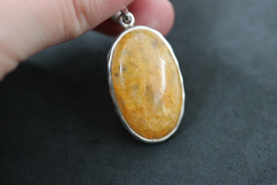 925 Silver Pendant with Honey Jasper