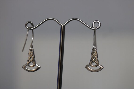 925 Silver Celtic Knot Drop Earrings