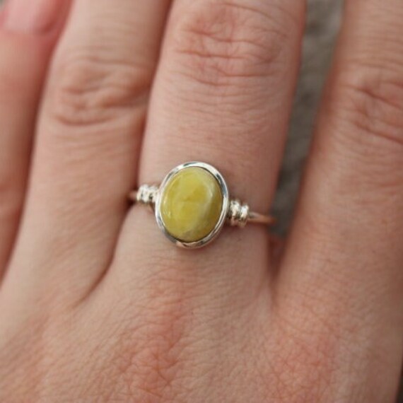 Iona Marble | Scottish Green Marble Ring | 925 Sterling Silver