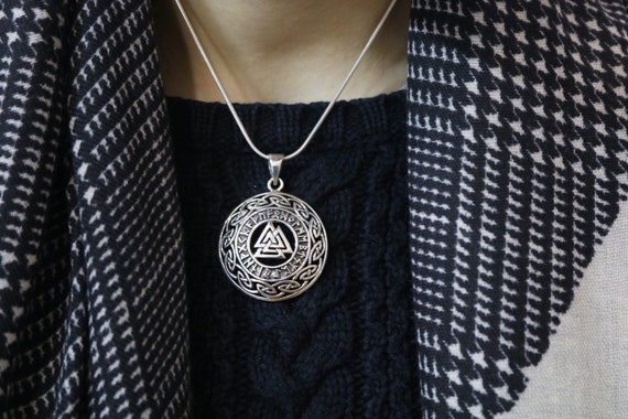 Valknut Warrior’s Knot with Runes & Eternal Knot Pendant| Sterling Silver | Celtic Jewellery | Scottish Jewellery | Scotland | Edinburgh