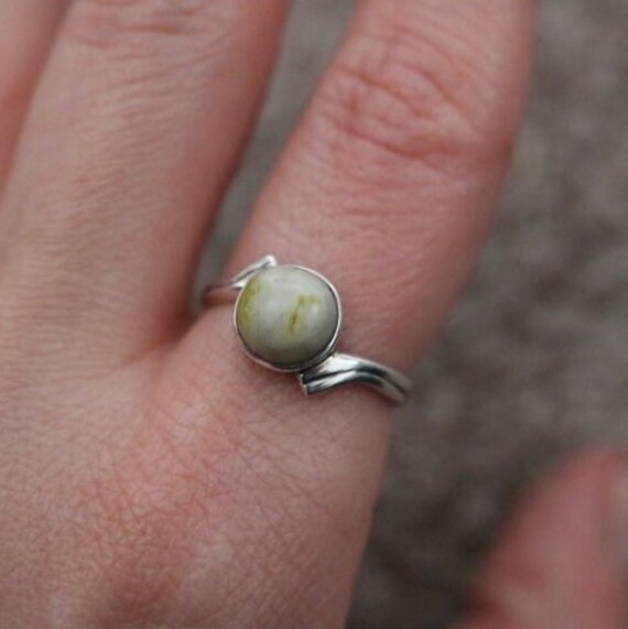 Iona Marble | Scottish Green Marble Ring | 925 Sterling Silver