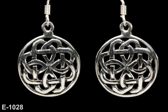 Celtic Knot Drop Earrings 925 Sterling Silver