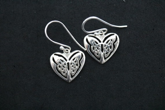 925 Silver Heart Design Eternal  Knot Earrings