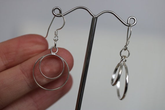 925 Silver Hoop Drop Earrings