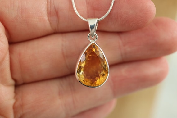 Citrine Pendant | 925 Sterling Silver