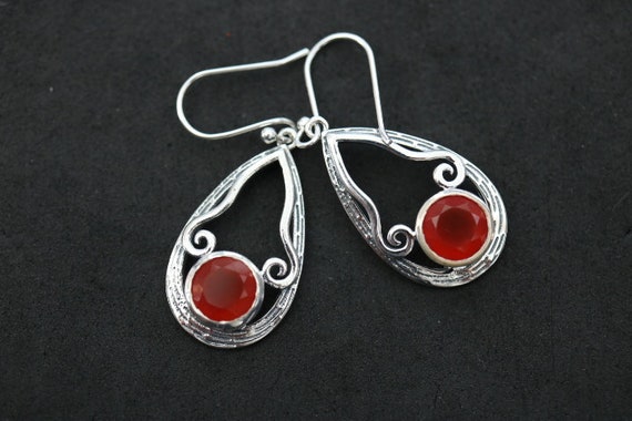 Carnelian Earrings | 925 Sterling Silver