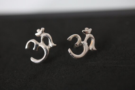 Ohm Design Stud Earrings | 925 Sterling Silver