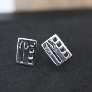 Rennie  Mackintosh Design Stud Earrings | 925 Sterling Silver