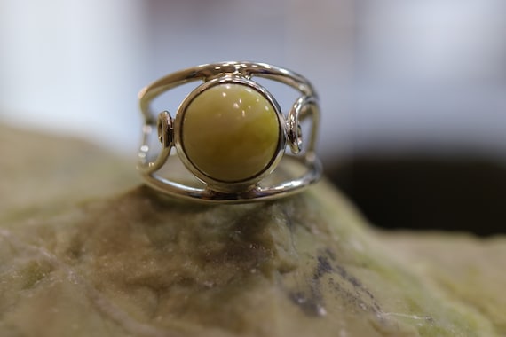 Iona Marble | Scottish Green Marble Ring | 925 Sterling Silver