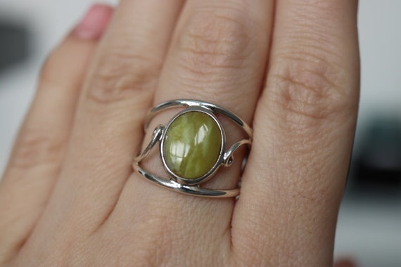 Iona Marble | Scottish Green Marble Ring | 925 Sterling Silver