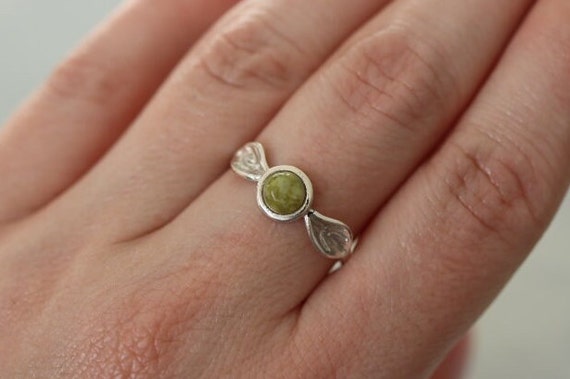 Iona Marble | Scottish Green Marble Ring | 925 Sterling Silver