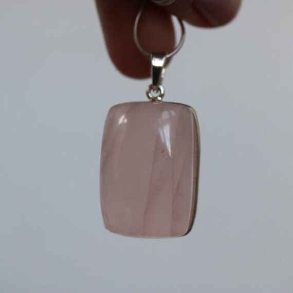 Rose Quartz Pendant | 925 Sterling Silver