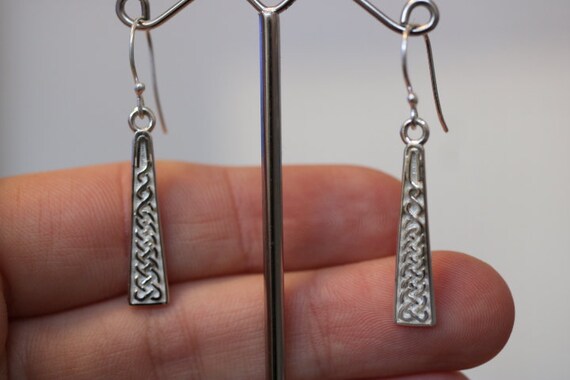 925 Silver Celtic Knot Drop Earrings