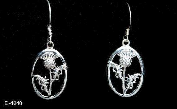 Scottish Thistle  Earrings | 925 Sterling Silver