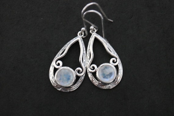 Rainbow Moonstone Earrings | 925 Sterling Silver