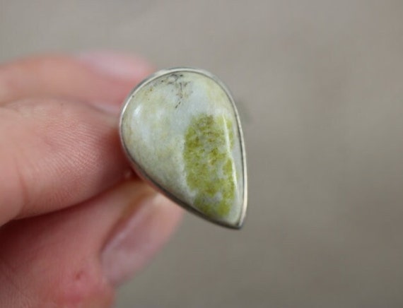 Iona Marble | Scottish Green Marble Ring | 925 Sterling Silver