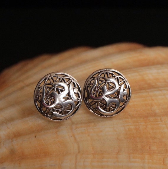 Ohm Design Stud Earrings | 925 Sterling Silver