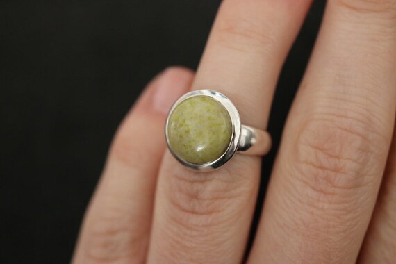 Iona Marble | Scottish Green Marble Ring | 925 Sterling Silver