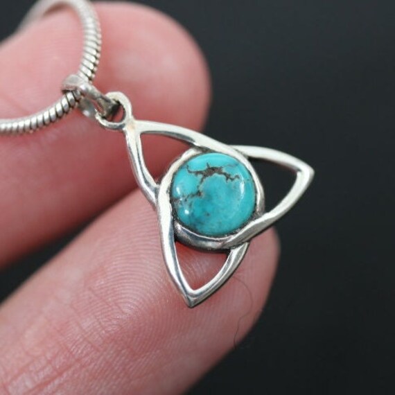 Trinity Knot Pendant with Blue Howlite | 925 Sterling Silver