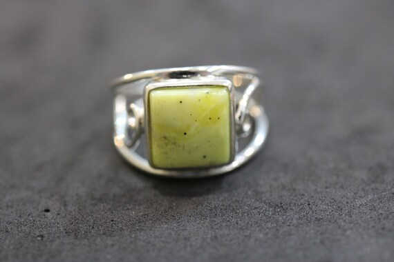 Iona Marble | Scottish Green Marble Ring | 925 Sterling Silver