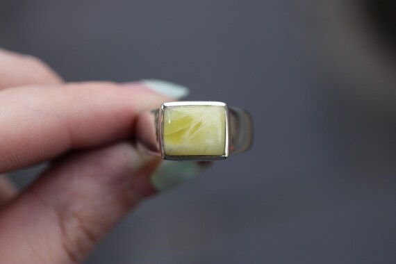 Iona Marble | Scottish Green Marble Ring | 925 Sterling Silver